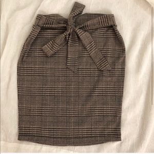 High Waist Plaid Skirt